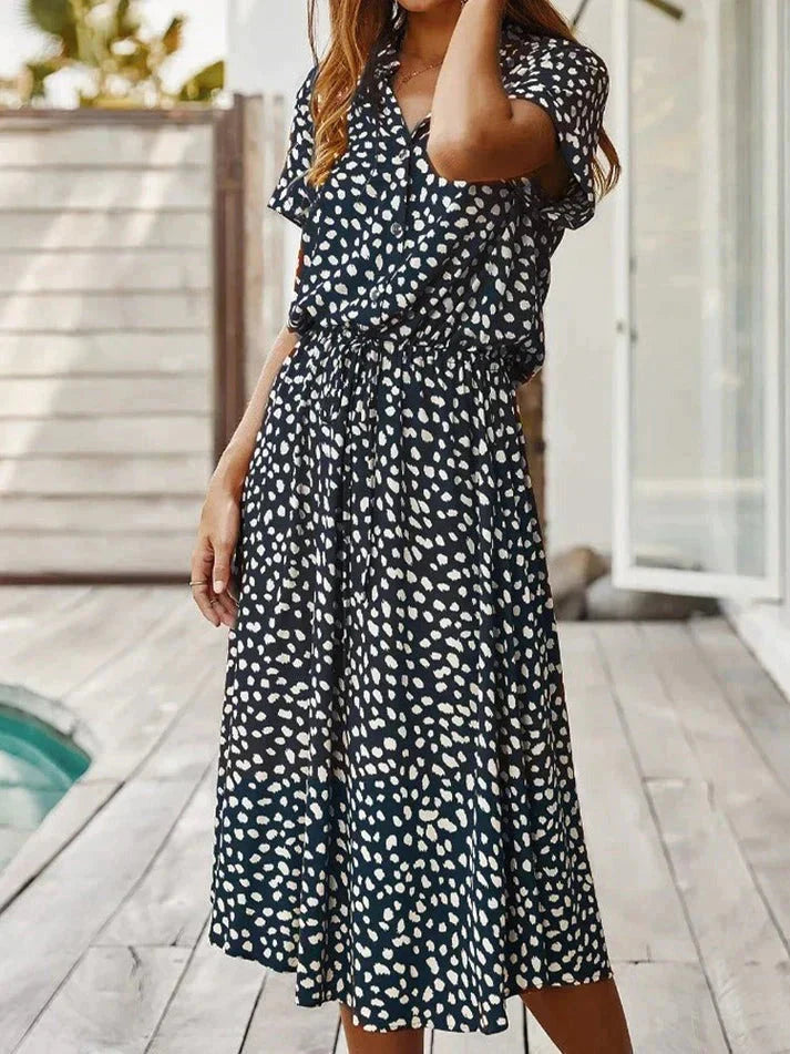Levoire | Robe Midi À Manches Courtes Robe De Plage