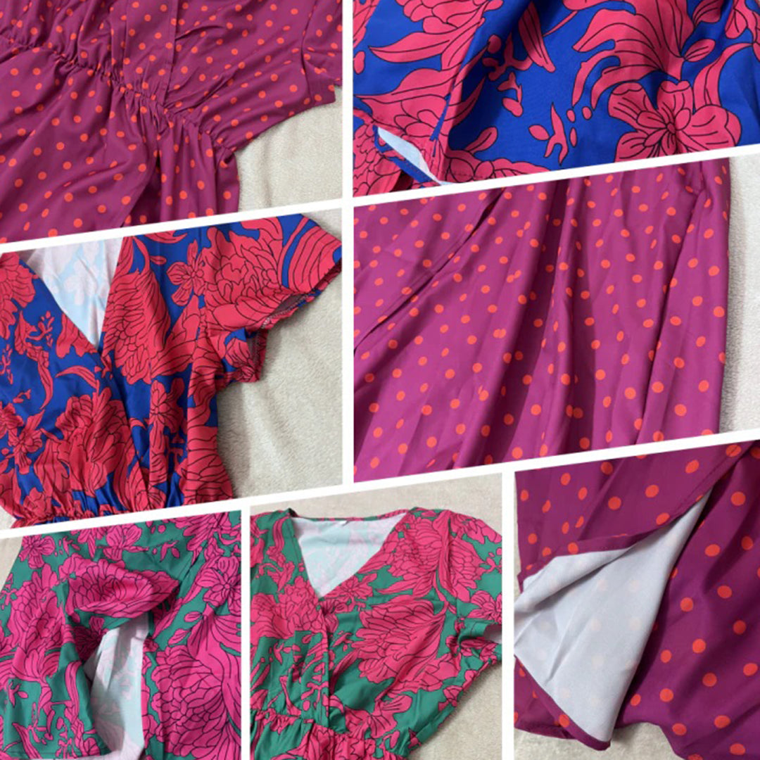 Levoire | Robe Maxi Enroulée À Manches Courtes Et Décolleté En V