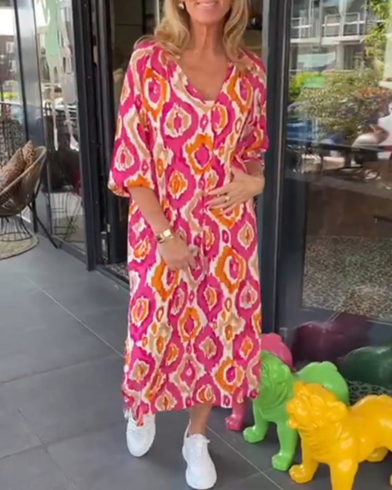 Levoire | Coupe Décontractée Manches Courtes Robe Longue Robe De Plage