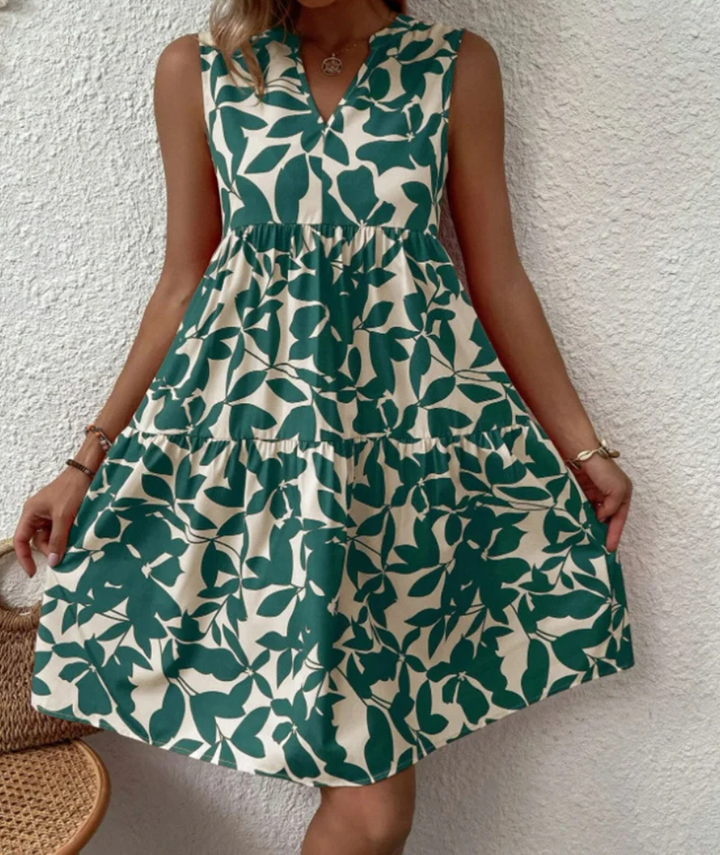 Levoire | Coupe Ample Longueur Genou Sans Manches Robe En A Vert