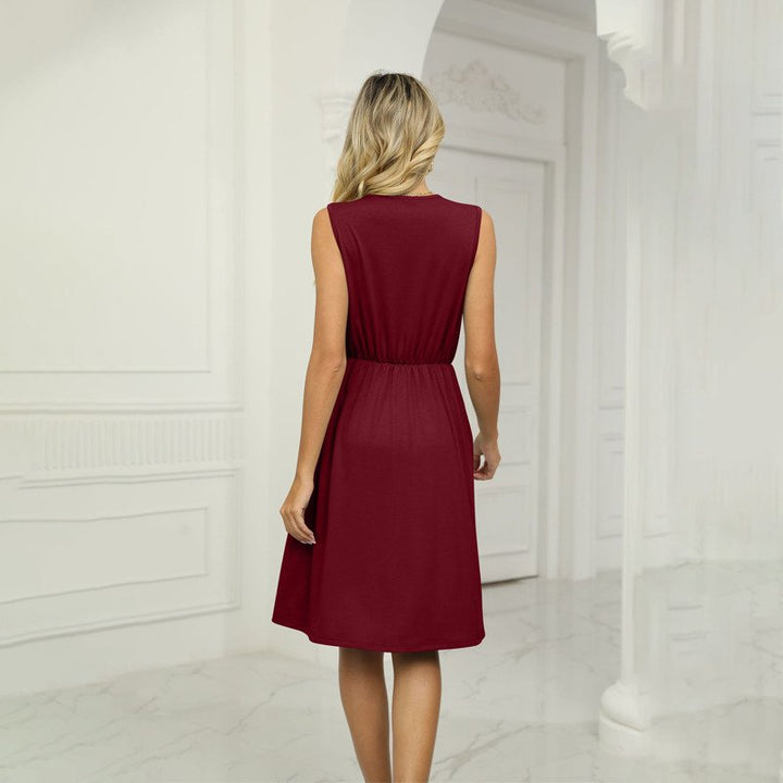 Levoire | Sans Manches Robe Longueur Genou Avec Décolleté En V Robe D'Été