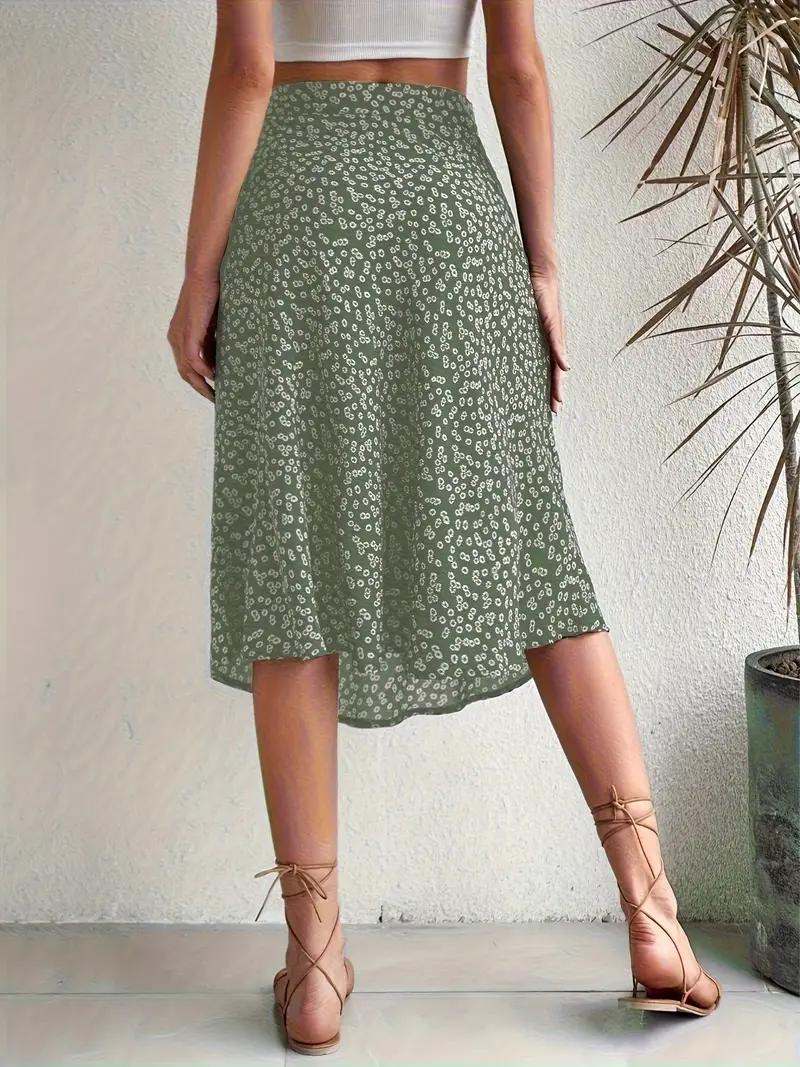 Levoire | Jupe D'Été, Jupe À Fleurs, Jupe Fendue, Jupe Midi, Jupe Taille Haute