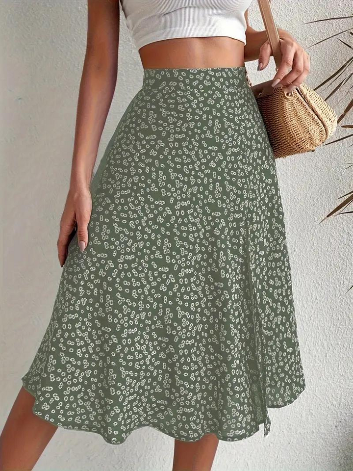 Levoire | Jupe D'Été, Jupe À Fleurs, Jupe Fendue, Jupe Midi, Jupe Taille Haute