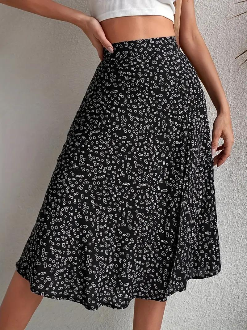Levoire | Jupe D'Été, Jupe À Fleurs, Jupe Fendue, Jupe Midi, Jupe Taille Haute