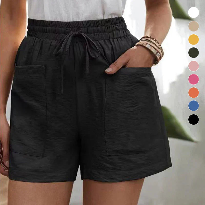 Levoire | Short En Lin Pour Femmes Avec Cordon Et Taille Haute