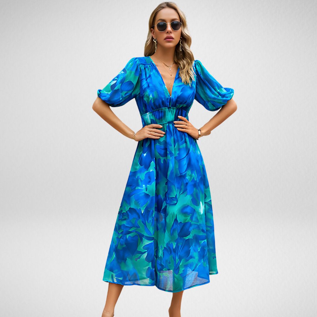 Levoire | Robe Maxi Élégante Longue Bleu