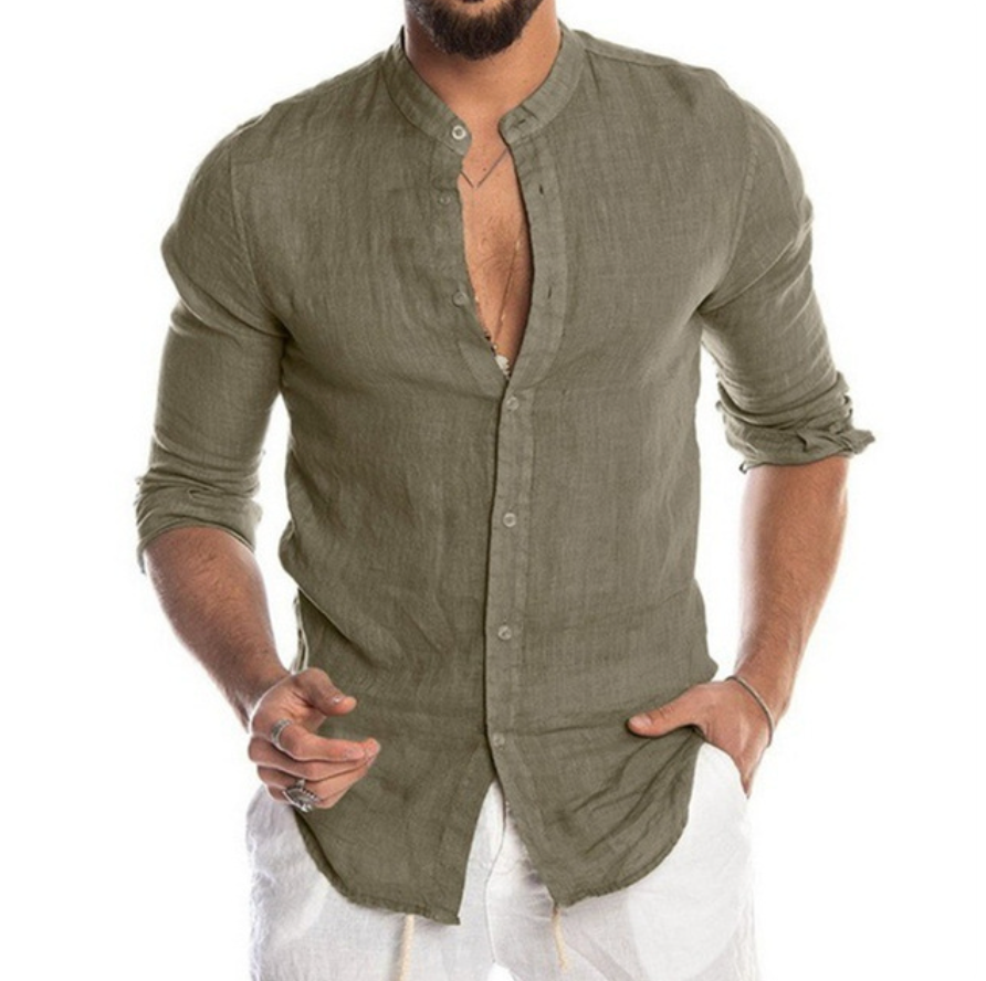 Levoire | Chemise En Lin Respirante Pour Hommes Élégante Et Confortable Vert