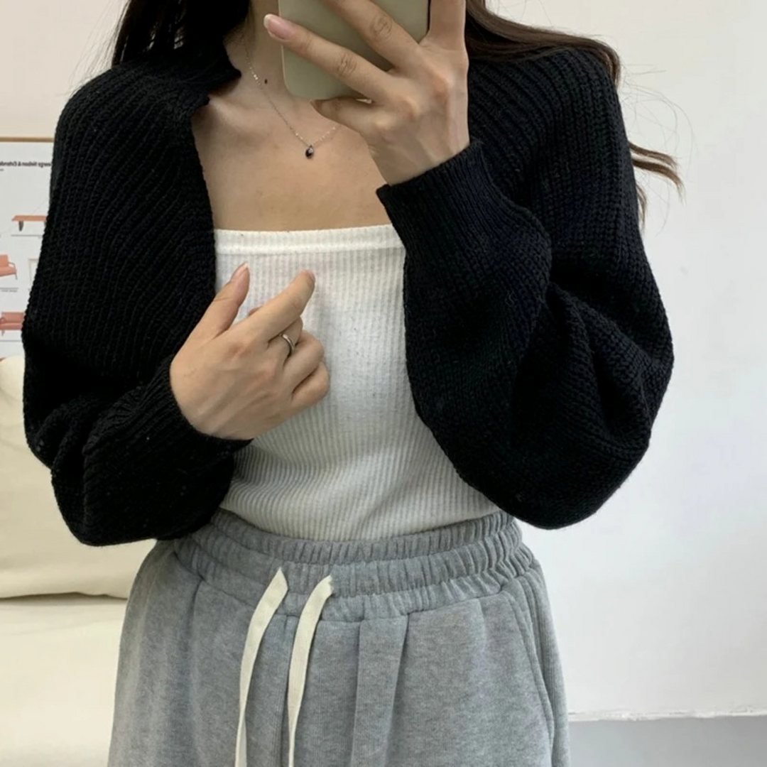 Levoire | Pull En Maille Sans Boutons À L'Avant Noir Une taille