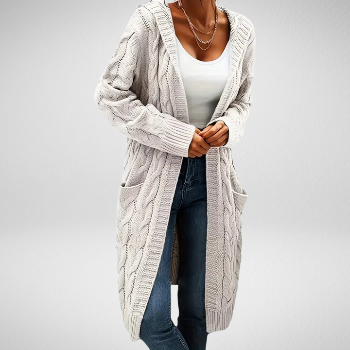 Levoire | Cardigan Doux À Capuche Avec Poches Abricot blanc