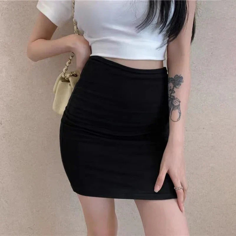 Levoire | Jupe Élastique Noire Élégante Pour Femmes