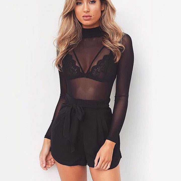 Levoire | Tyla Top Transparent - Un Haut Sexy Et Élégant Pour Femmes. Noir