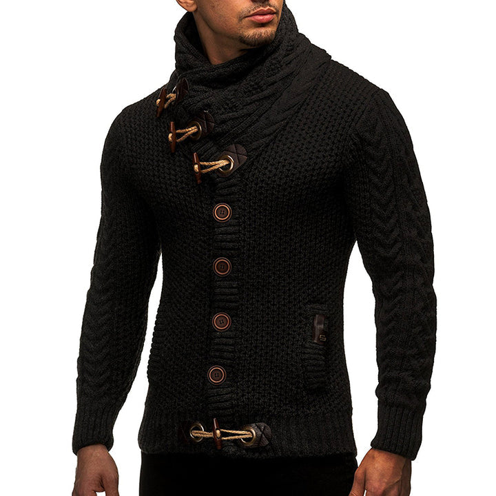 Levoire | Pull-over à col en sol avec manches longues et poches Noir