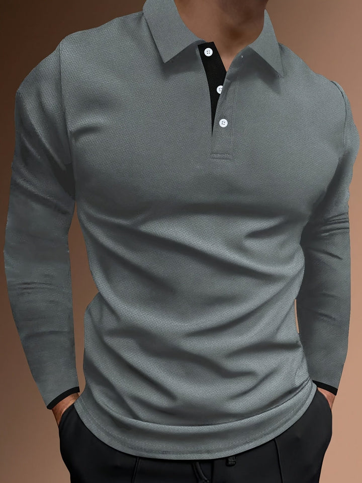 Levoire | T-Shirt À Motif Ondulé À Col Revers Et À Manches Longues