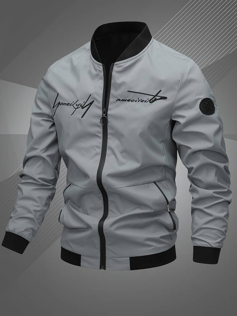 Levoire | Veste à col avec fermeture éclair à manches longues et poches Gris