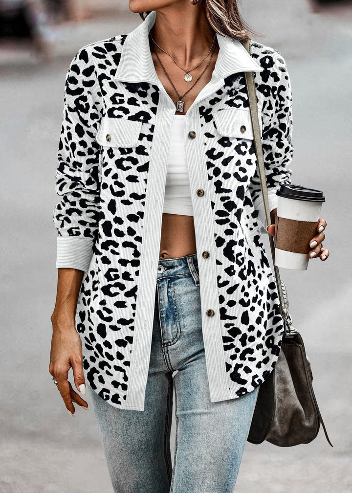 Levoire | Veste Chic Femme Avec Motif Léopard Blanc