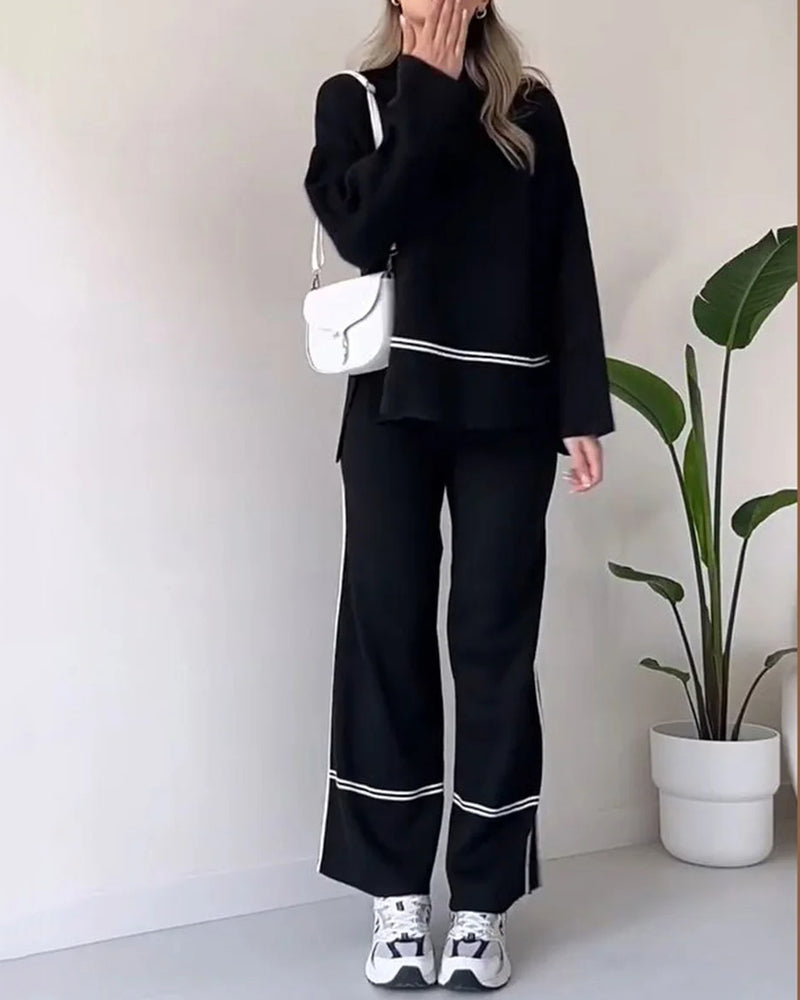 Levoire | Ensemble De Mode Confortable Deux Pièces Pour Femmes Noir
