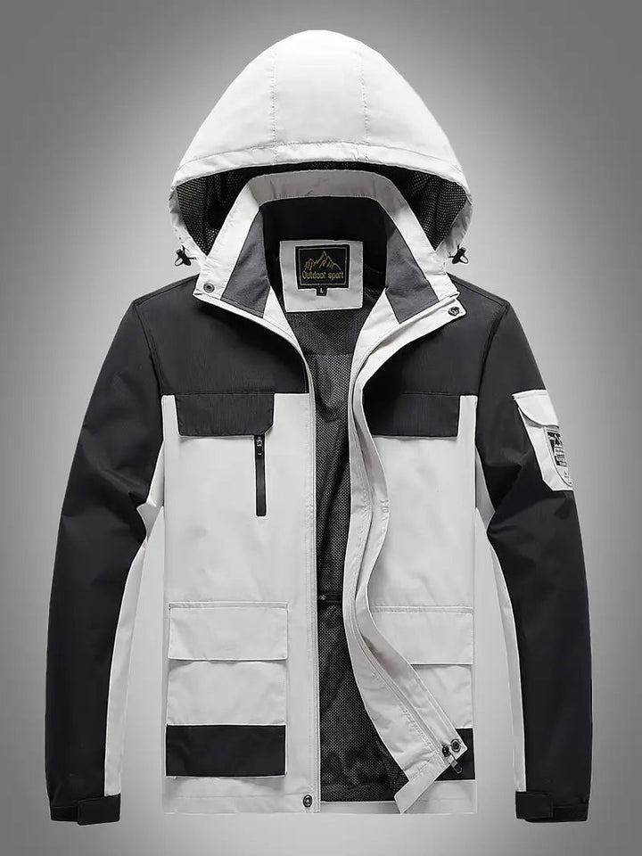 Levoire | Veste à capuche imperméable à manches longues avec poches Blanc
