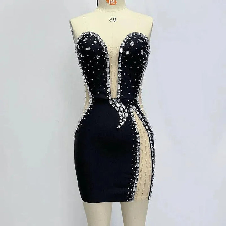 Levoire | Robe avec des perles et un haut noir Noir