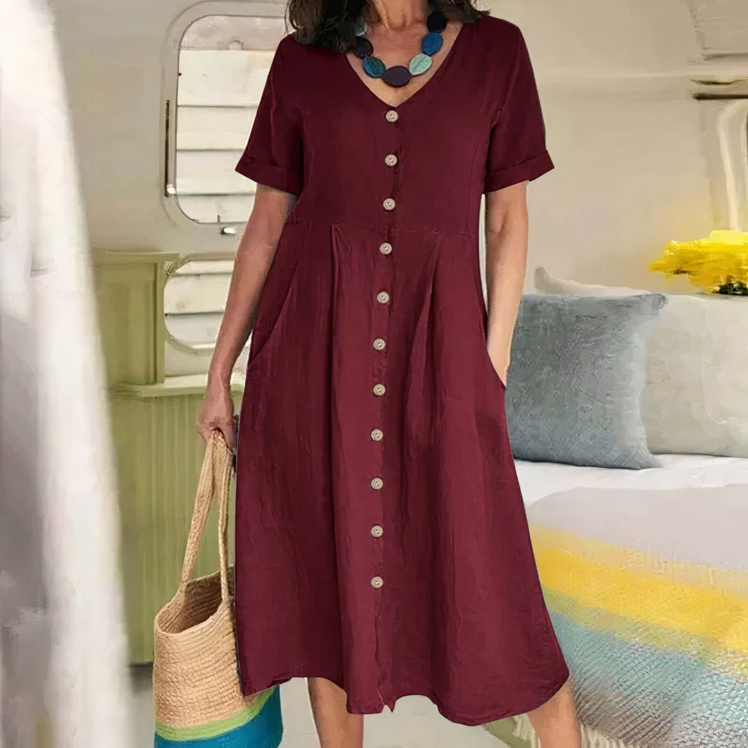 Levoire | Robe en coton décontractée Vin rouge