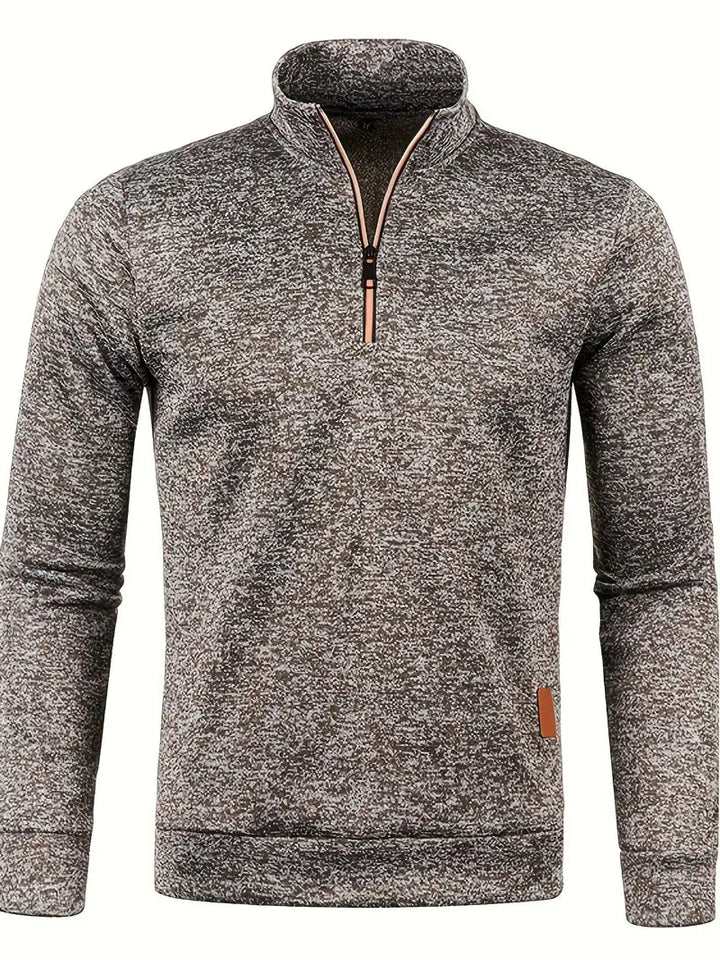 Levoire | Rento Manches Longues Fleece Halb Ykk Zippée Sweatshirt Braun
