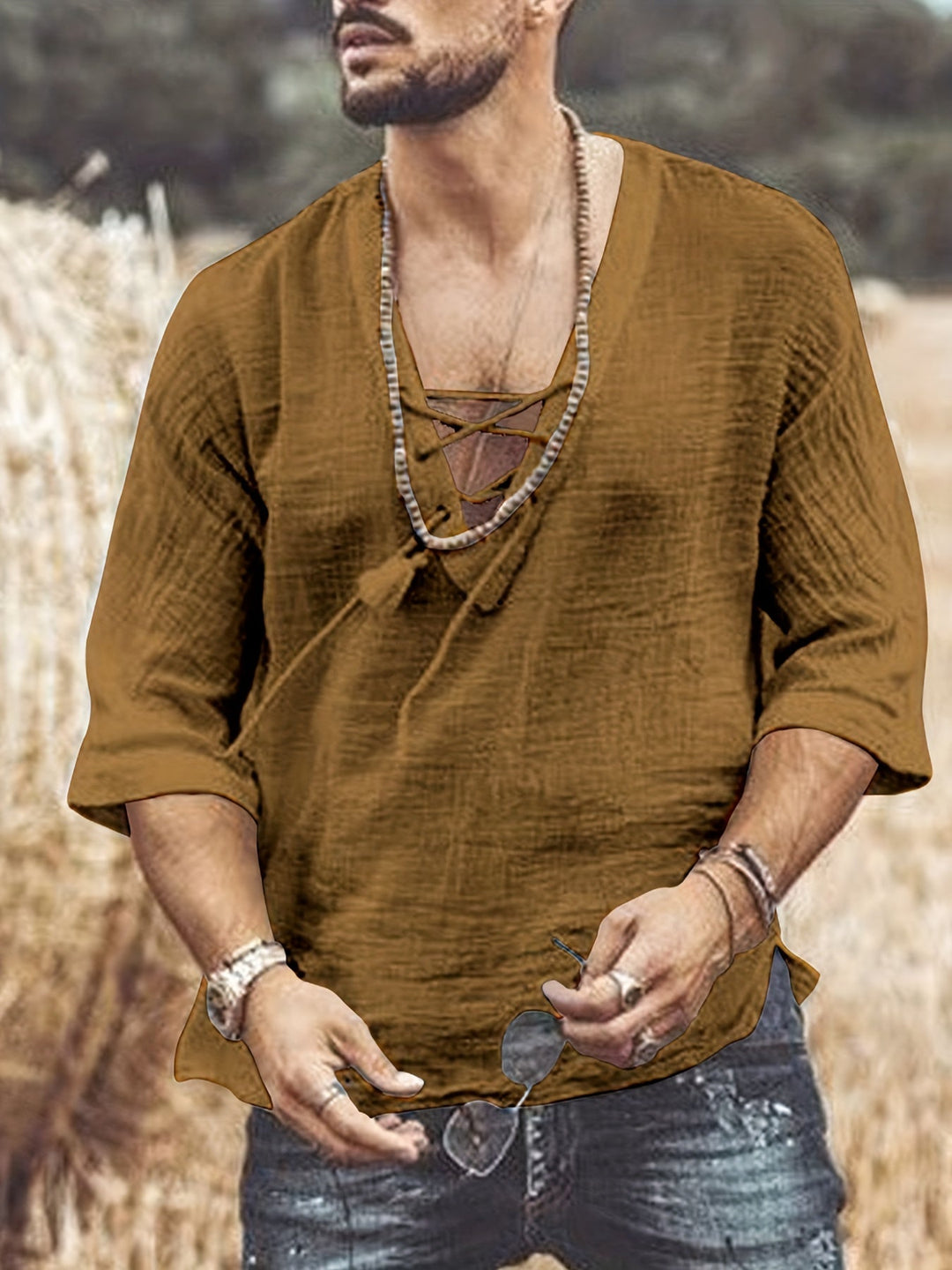 Levoire | T-Shirt V En Coton Respirant Pour Hommes