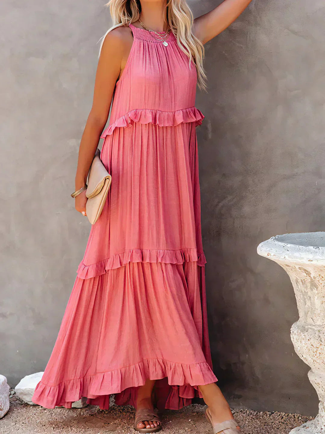 Levoire | Robe Maxi Volant À Bretelles