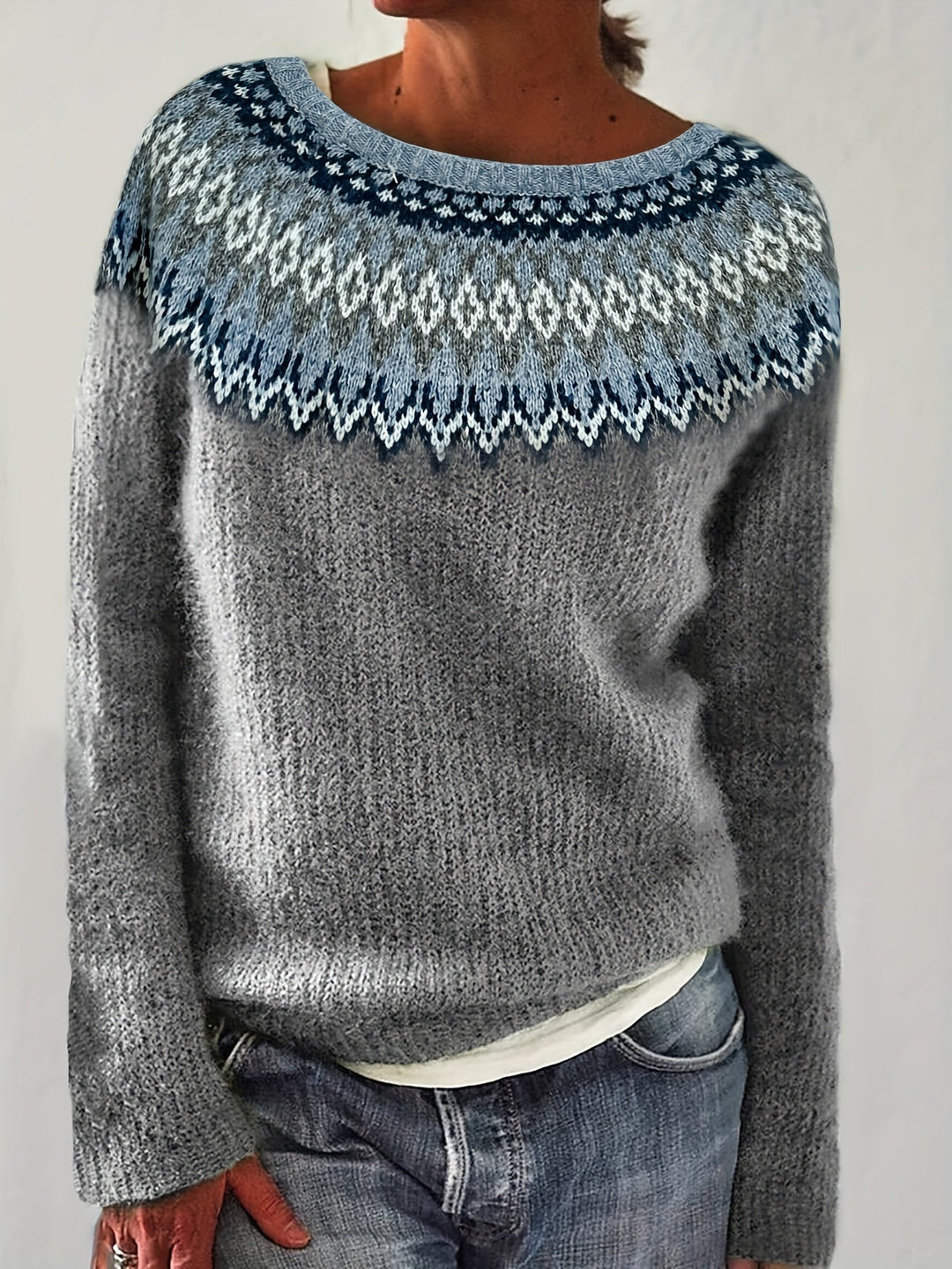 Levoire | Pull Avec Motif Géométrique Et Col Rond Couleur mixte