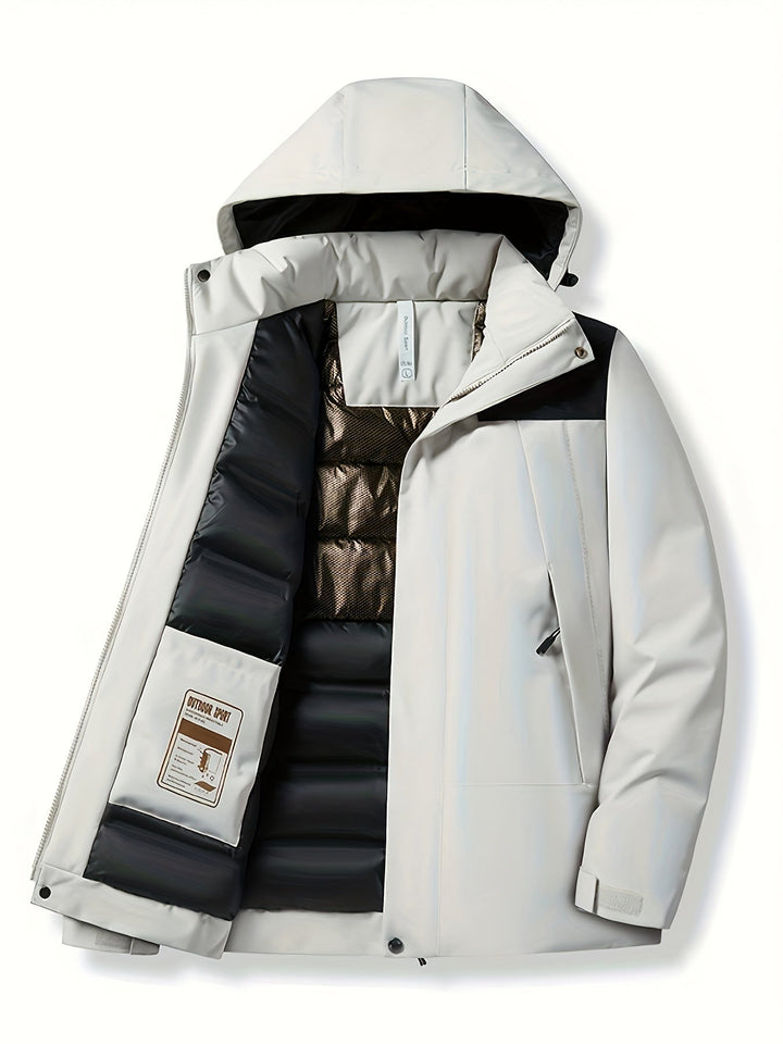 Levoire | Veste Longue à Capuche Imperméable avec Fermeture Éclair