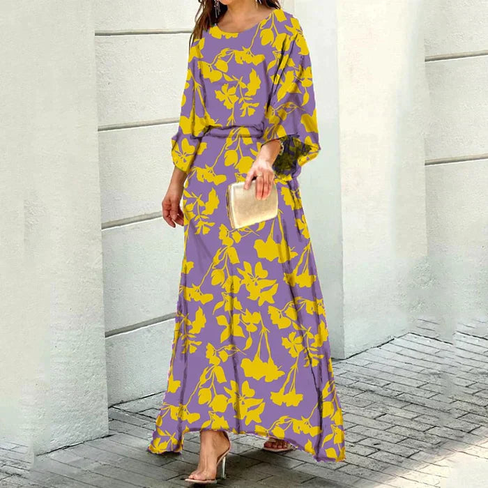 Levoire | Confortable, robe longue imprimée Jaune
