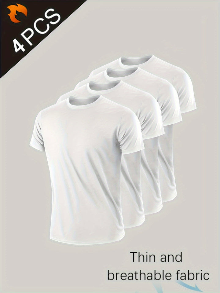 Levoire | T-Shirt Unicolore Pour Hommes À Manches Courtes Blanc