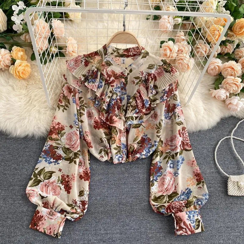 Levoire | Chemisier en chiffon avec des manches bouffantes