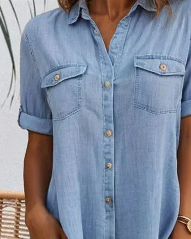 Levoire | Robe Midi À Manches Courtes Et Boutonnage