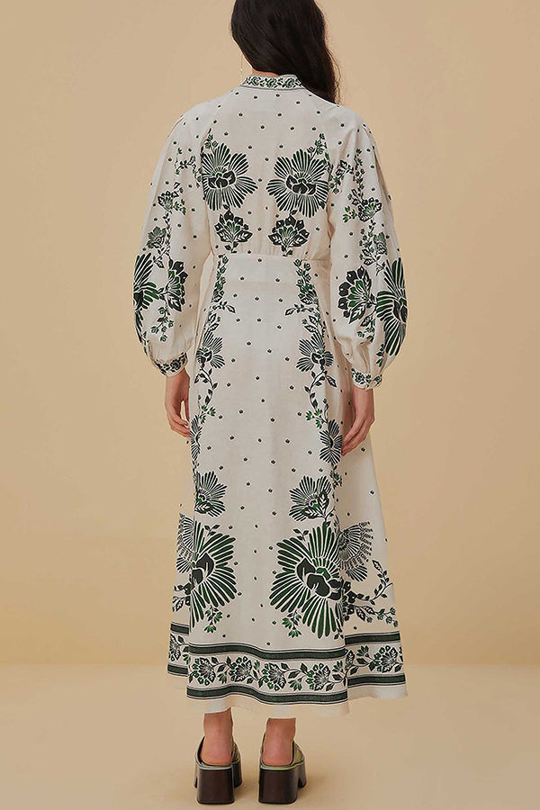 Levoire | Robe maxi à manches longues imprimée