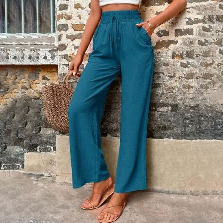Levoire | Pantalons D'Été Colorés Légers Pour Femmes Avec Jambes Larges Bleu