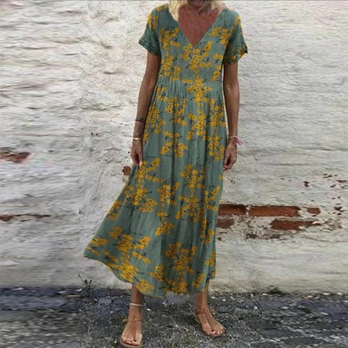 Levoire | Robe Fleurie D'Été Vert