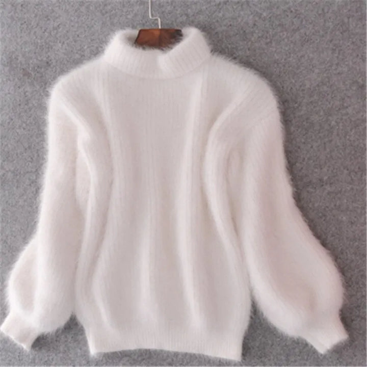 Levoire | Pull En Laine Angora Doux Et Luxueux Blanc Une taille