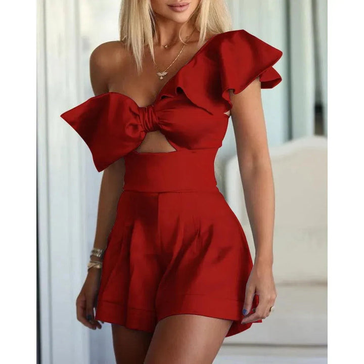 Levoire | Short en mélange avec des perles et un cordon Rot