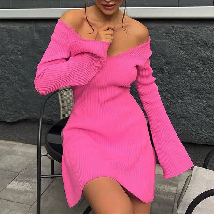 Levoire | Robe en tricot à manches longues avec décolleté en V