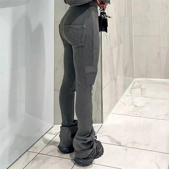 Levoire | Pantalons slim-fit à taille haute légèrement évasés