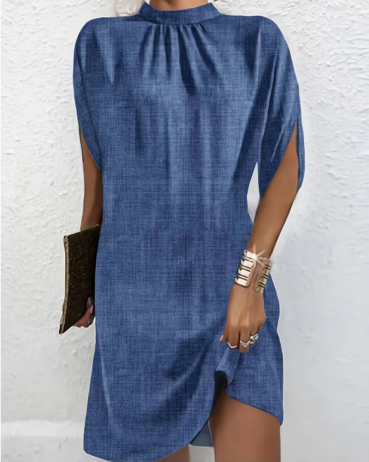 Levoire | Robe Confortable À Manches Courtes Pour - Femmes - Mini Bleu