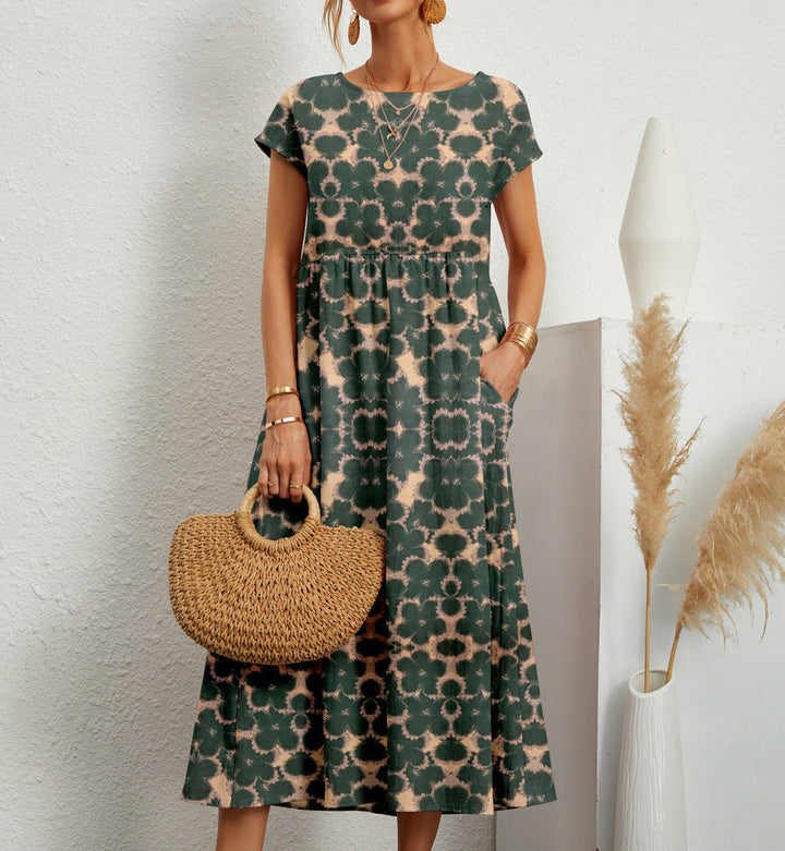 Levoire | Robe Élégante À Fleurs Vert
