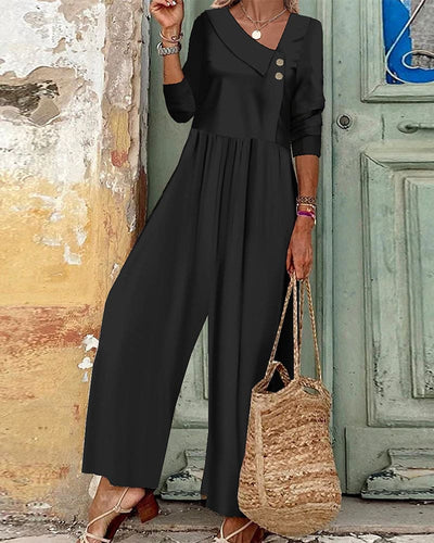 Levoire | Une Salopette Unie Avec Un Col Asymétrique