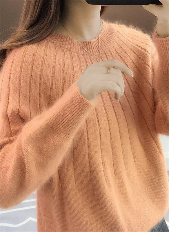 Levoire | Pull En Maille Avec Sensation Cachemire Orange