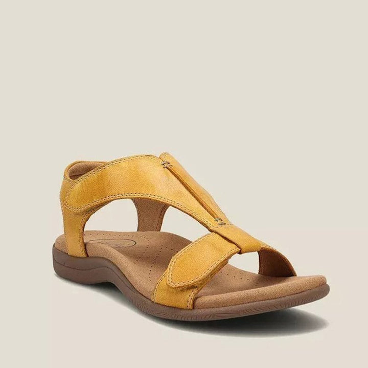 Levoire | Sandales en cuir avec support de pied et confort Jaune