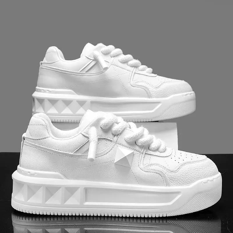 Levoire | Chaussures de sport pour hommes avec semelle épaisse – Style urbain et confort ! Blanc