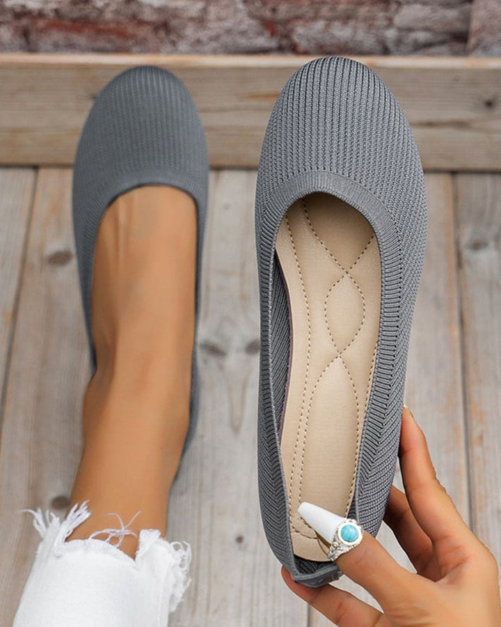 Levoire | Chaussures Plates Respirantes Avec Orteils Ronds Gris