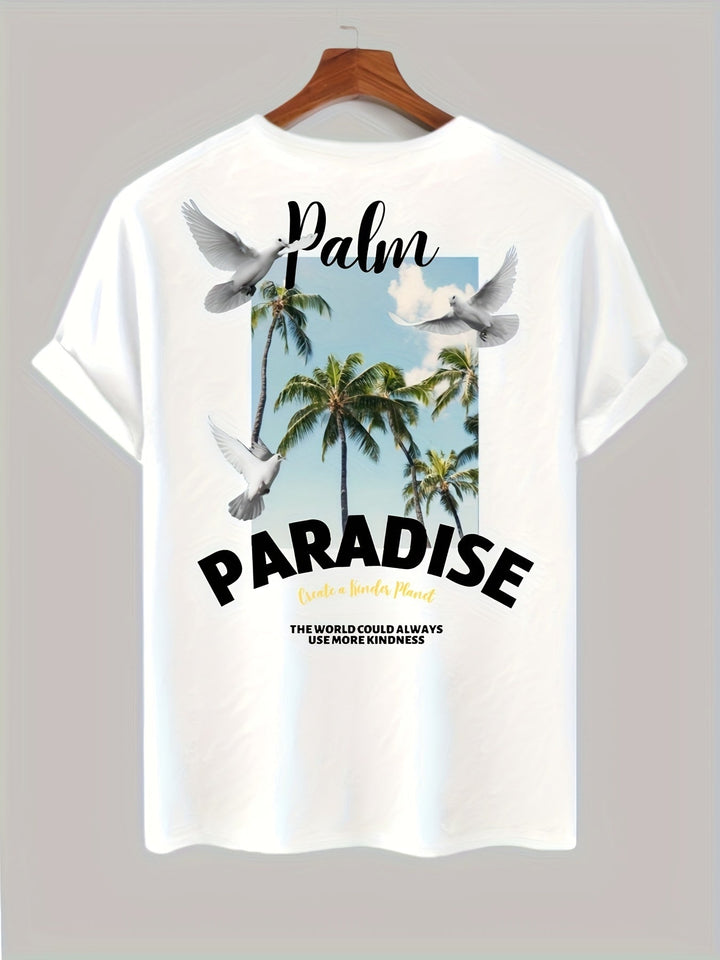 Levoire | T-Shirt Avec Motif De Palmier À Coco Blanc