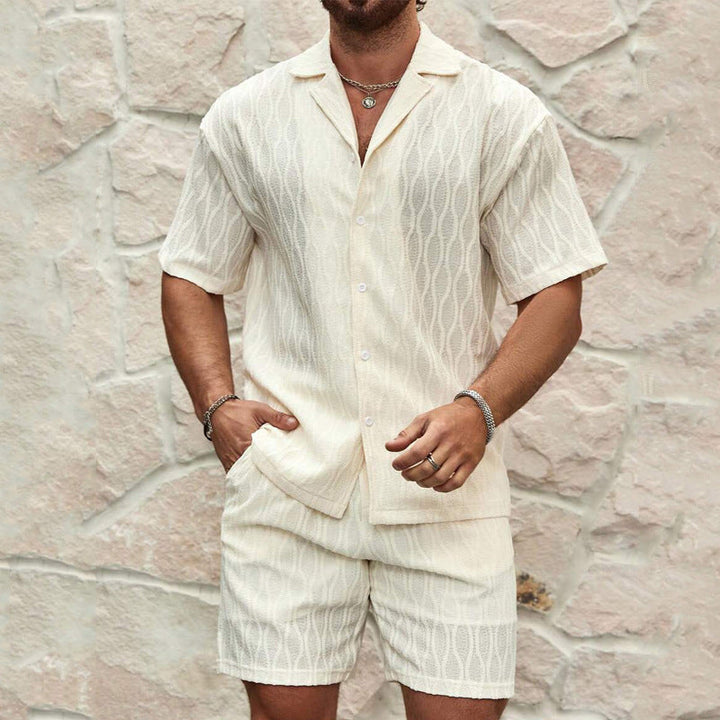 Levoire | Ensemble d'été pour hommes avec chemise et shorts