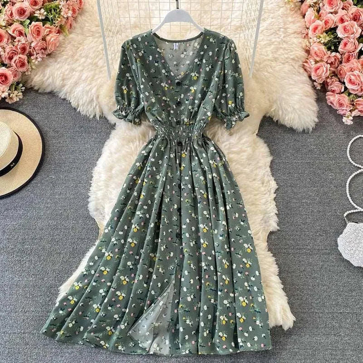 Levoire | Robe femme à manches courtes Vert Une taille
