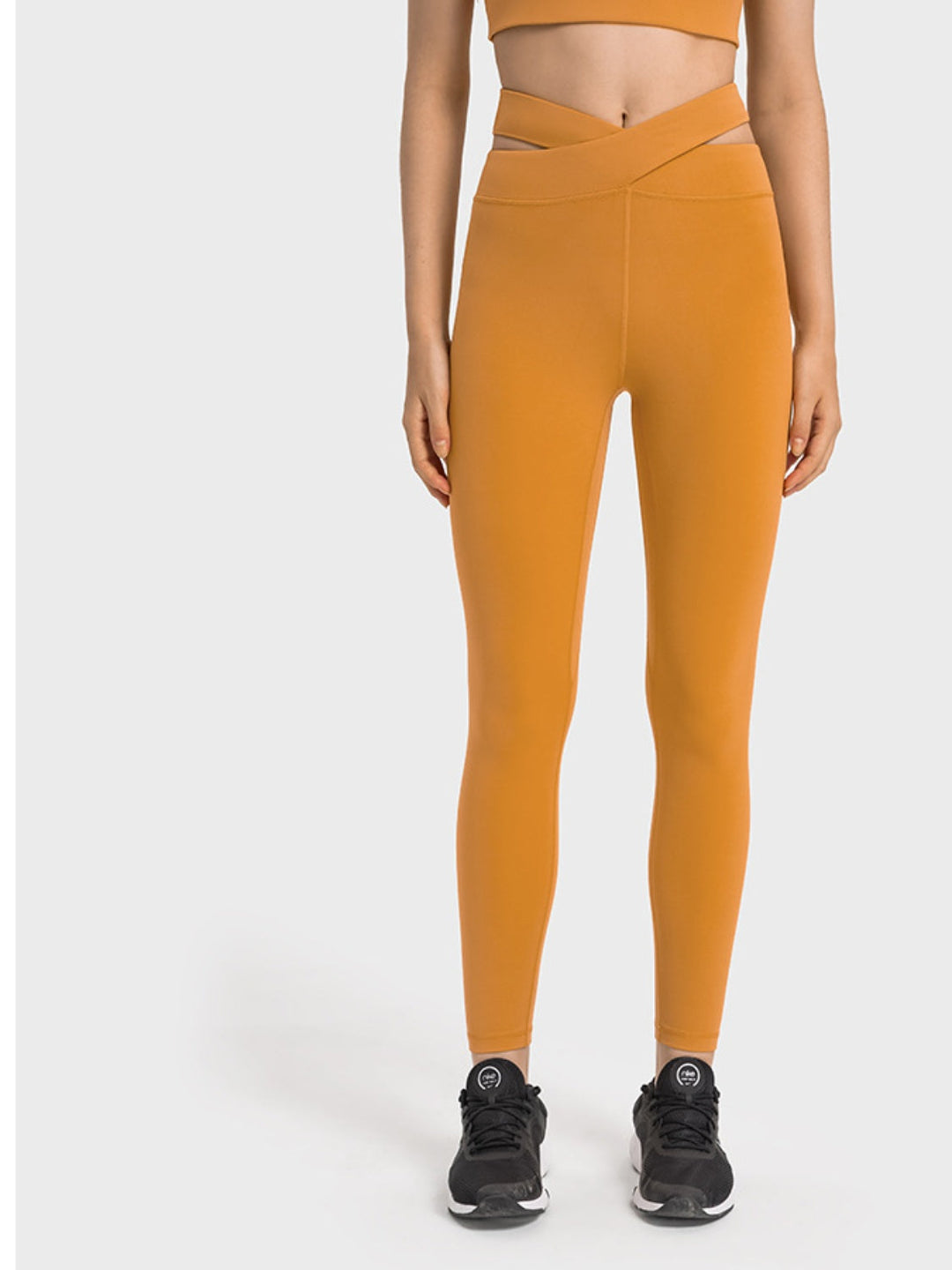 Levoire | Leggings De Sport À Découpes Croisées Pour Femmes Orange